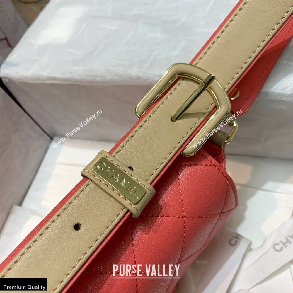 Chanel Grained Calfskin Flap Bag AS2273 Coral Pink 2021 (jiyuan-21022037)