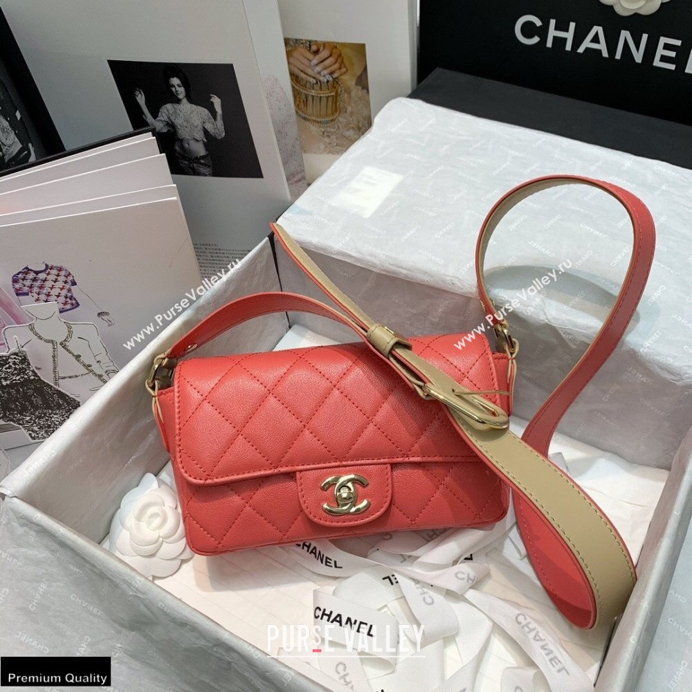 Chanel Grained Calfskin Flap Bag AS2273 Coral Pink 2021 (jiyuan-21022037)