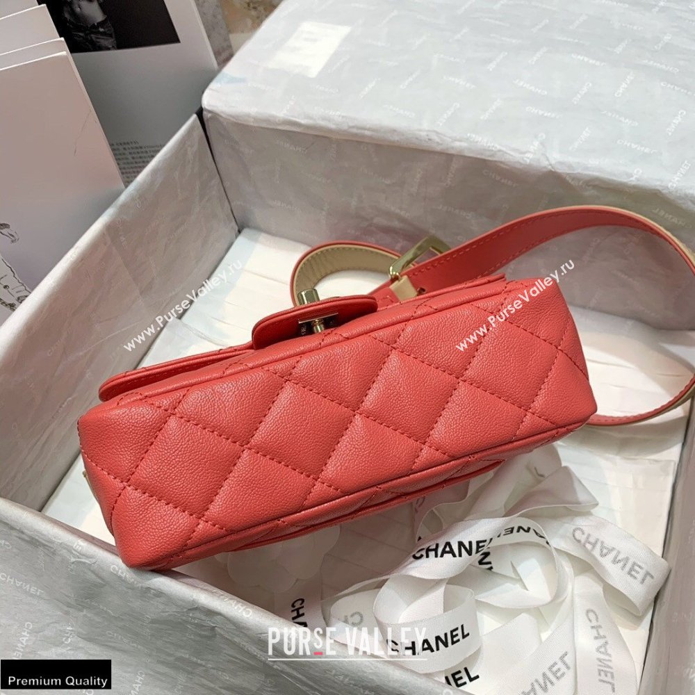 Chanel Grained Calfskin Flap Bag AS2273 Coral Pink 2021 (jiyuan-21022037)