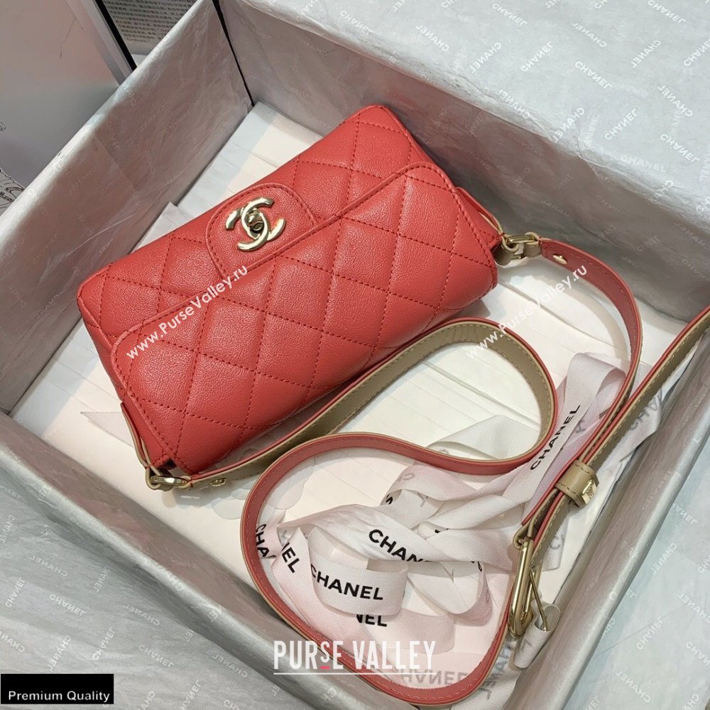 Chanel Grained Calfskin Flap Bag AS2273 Coral Pink 2021 (jiyuan-21022037)