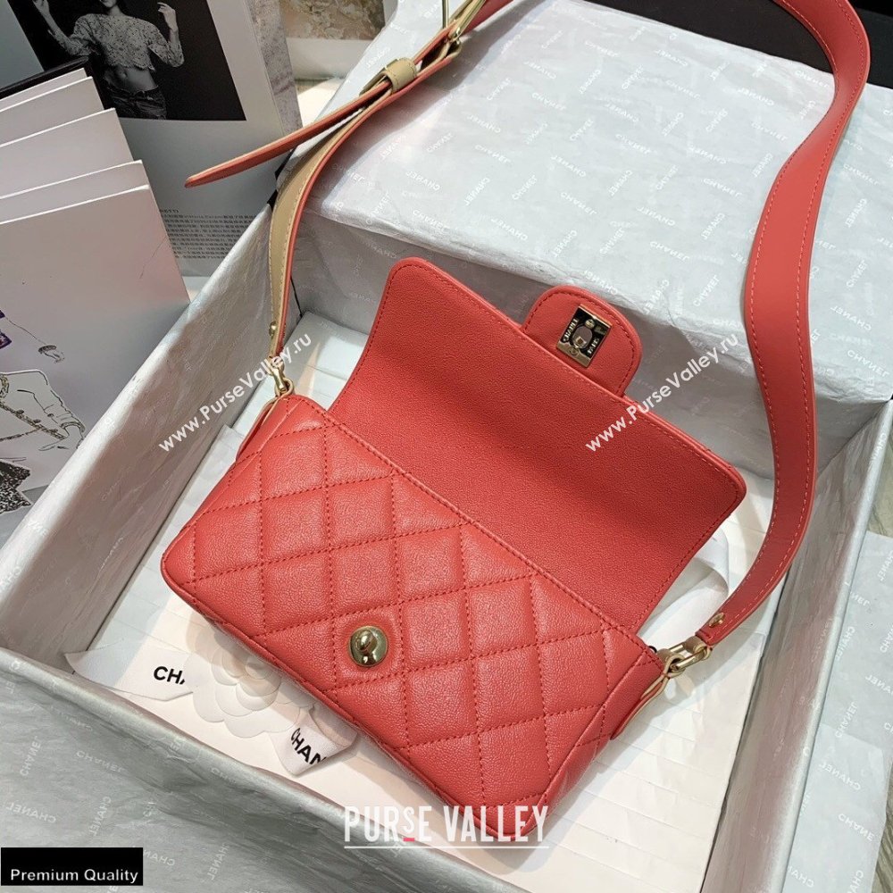 Chanel Grained Calfskin Flap Bag AS2273 Coral Pink 2021 (jiyuan-21022037)