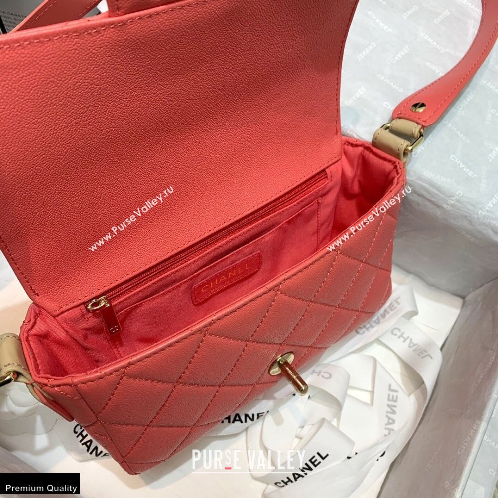 Chanel Grained Calfskin Flap Bag AS2273 Coral Pink 2021 (jiyuan-21022037)