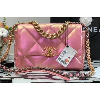 Chanel 19 Large Flap Bag AS1161 Iridescent Calfskin Pink 2021 (jiyuan-21022026)