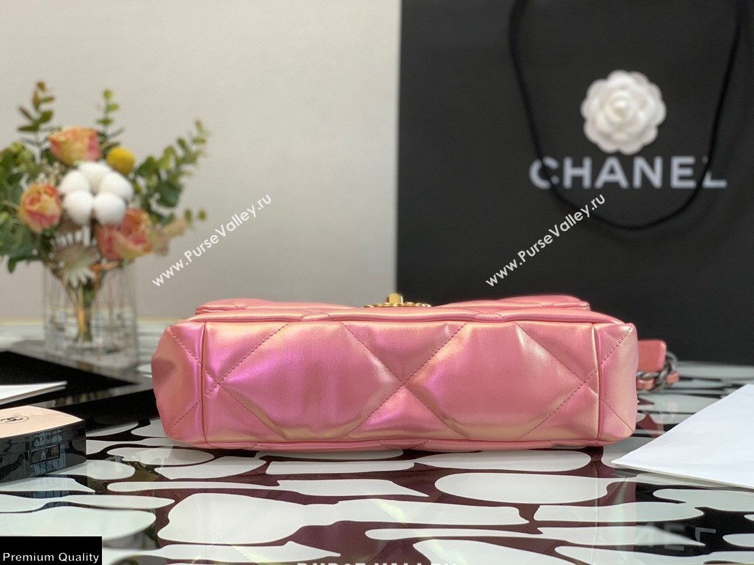 Chanel 19 Large Flap Bag AS1161 Iridescent Calfskin Pink 2021 (jiyuan-21022026)