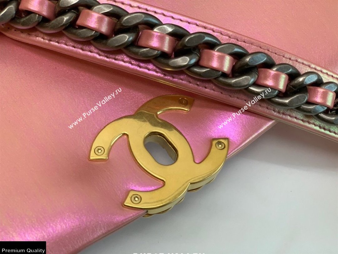 Chanel 19 Large Flap Bag AS1161 Iridescent Calfskin Pink 2021 (jiyuan-21022026)