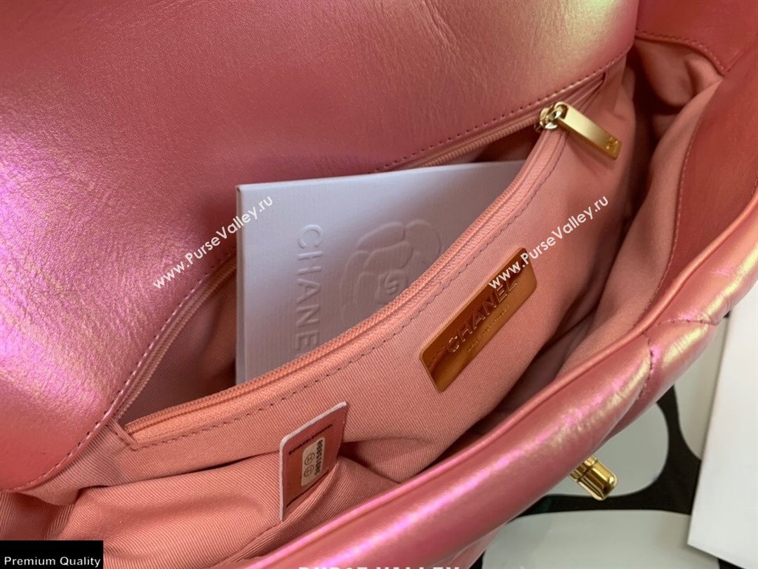 Chanel 19 Large Flap Bag AS1161 Iridescent Calfskin Pink 2021 (jiyuan-21022026)