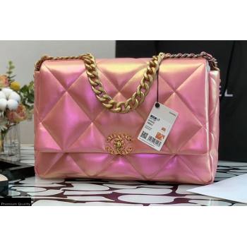 Chanel 19 Maxi Flap Bag AS1162 Iridescent Calfskin Pink 2021 (jiyuan-21022025)