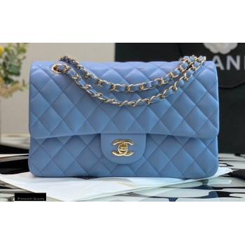 chaneI Lambskin Medium Classic Flap Bag Sky Blue 2021 (jiyuan-21022028)