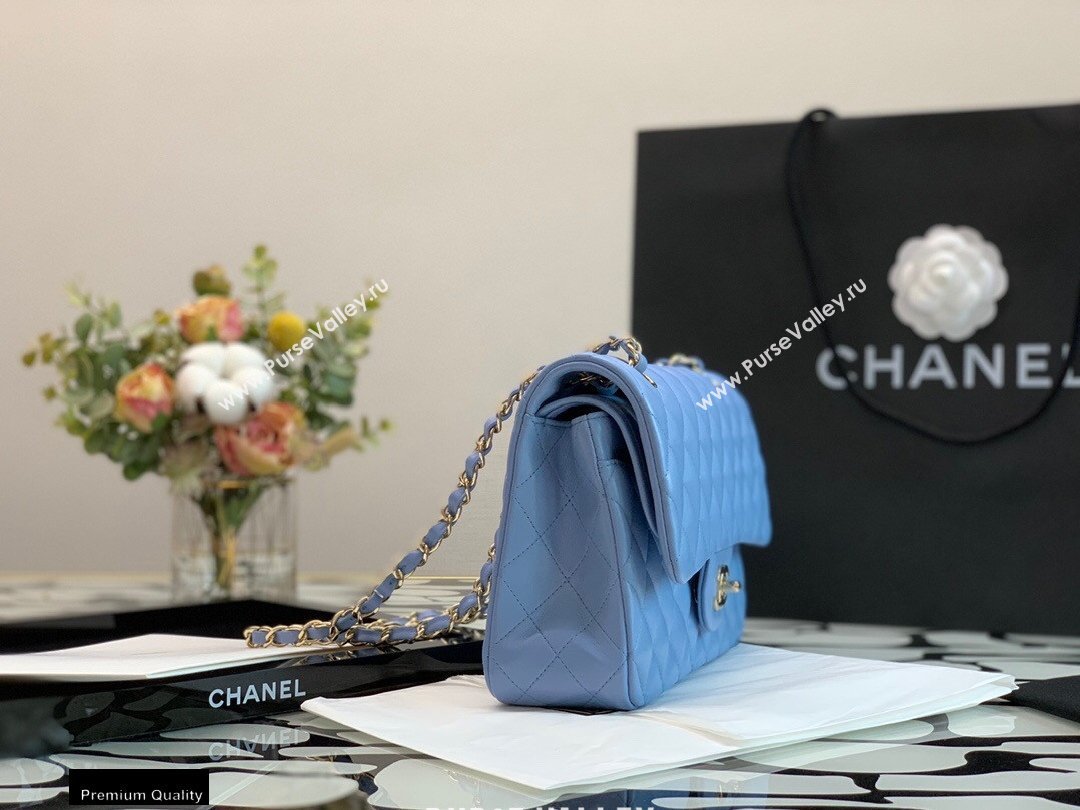 Chanel Lambskin Medium Classic Flap Bag Sky Blue 2021 (jiyuan-21022028)