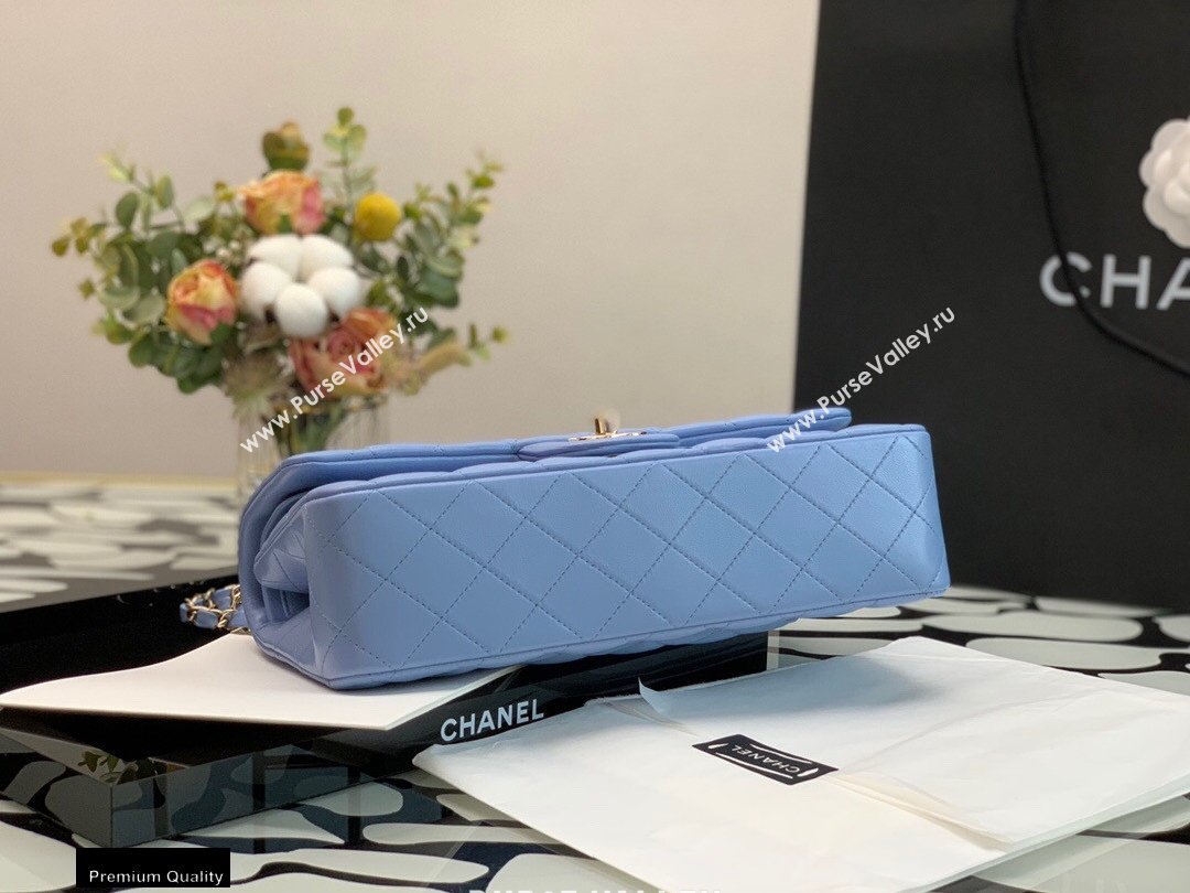 Chanel Lambskin Medium Classic Flap Bag Sky Blue 2021 (jiyuan-21022028)