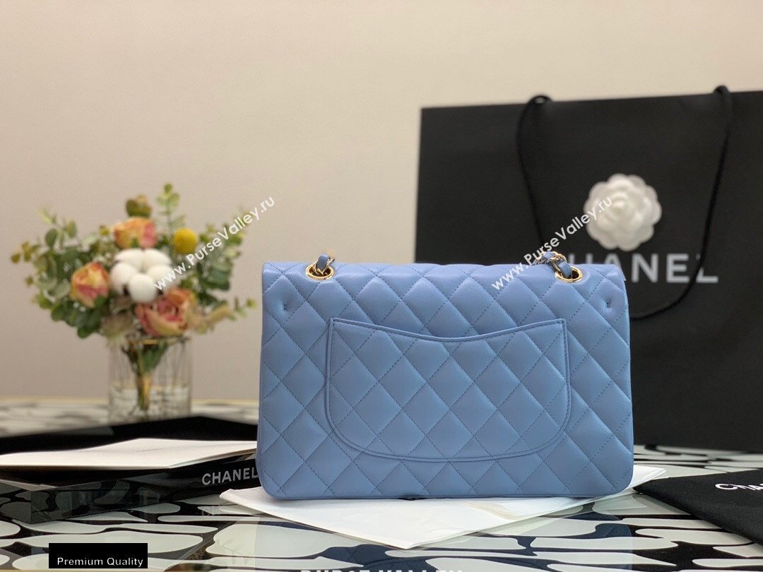 Chanel Lambskin Medium Classic Flap Bag Sky Blue 2021 (jiyuan-21022028)