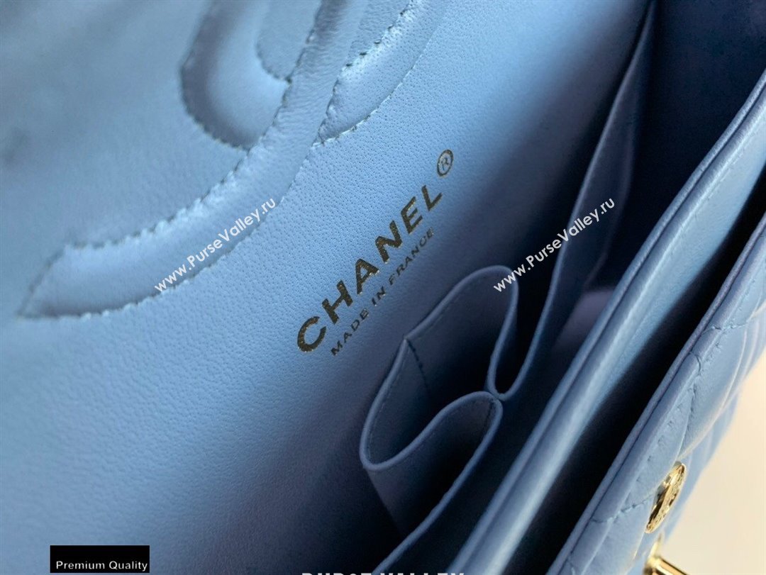 Chanel Lambskin Medium Classic Flap Bag Sky Blue 2021 (jiyuan-21022028)