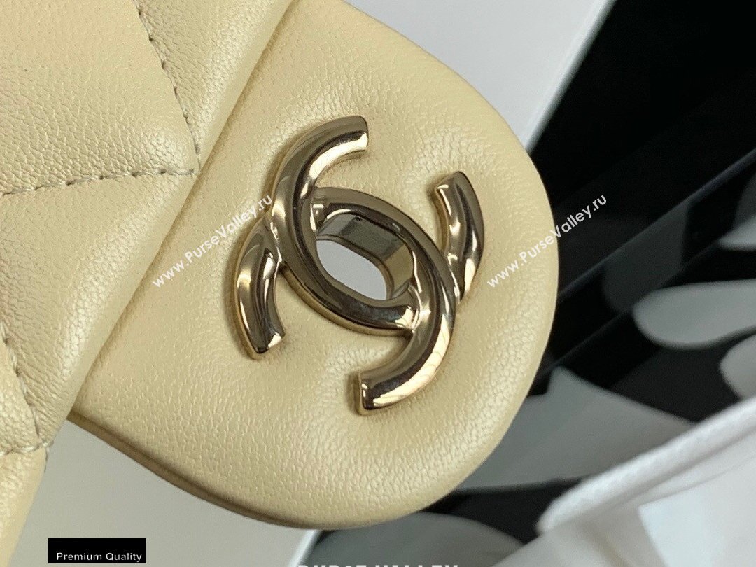 Chanel Lambskin Square Mini Classic Flap Bag Light Yellow 2021 (jiyuan-21022033)