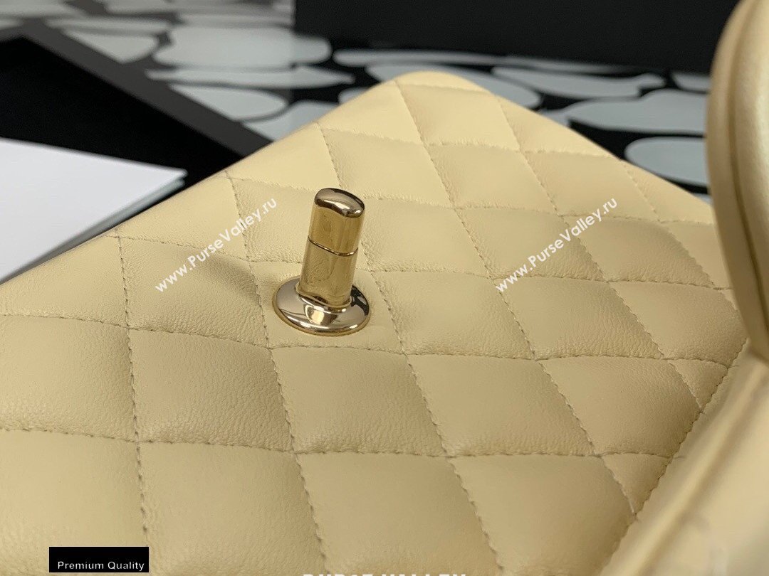 Chanel Lambskin Rectangular Small Classic Flap Bag Light Yellow 2021 (jiyuan-21022032)