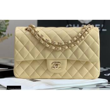 Chanel Lambskin Medium Classic Flap Bag Light Yellow 2021 (jiyuan-21022031)