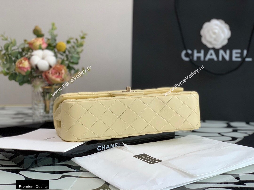 Chanel Lambskin Medium Classic Flap Bag Light Yellow 2021 (jiyuan-21022031)