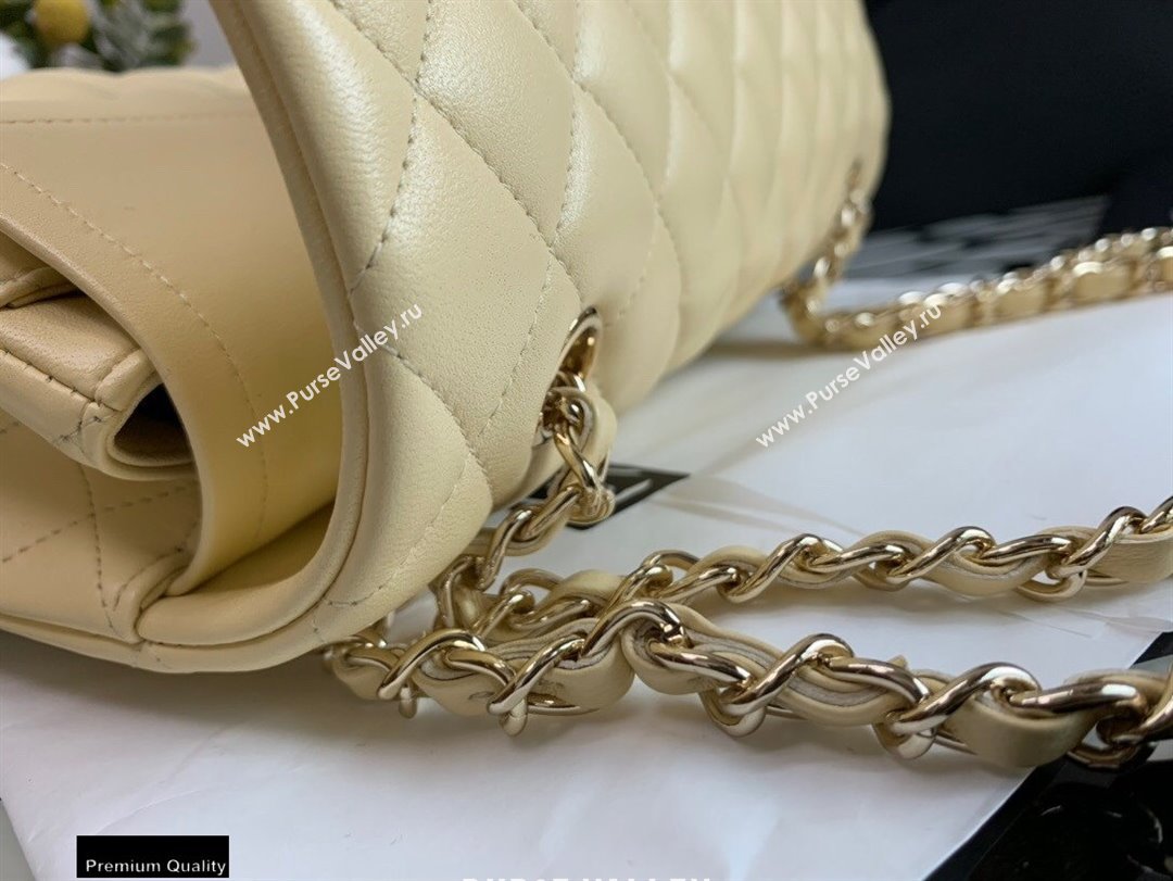 Chanel Lambskin Medium Classic Flap Bag Light Yellow 2021 (jiyuan-21022031)