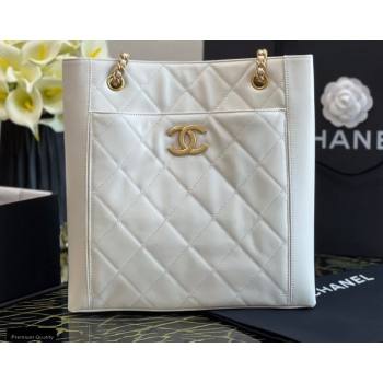 Chanel Calfskin Small Shopping Bag AS2295 White 2021 (jiyuan-21022039)