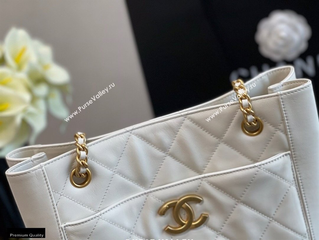 Chanel Calfskin Small Shopping Bag AS2295 White 2021 (jiyuan-21022039)