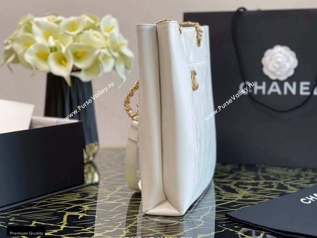 Chanel Calfskin Small Shopping Bag AS2295 White 2021 (jiyuan-21022039)