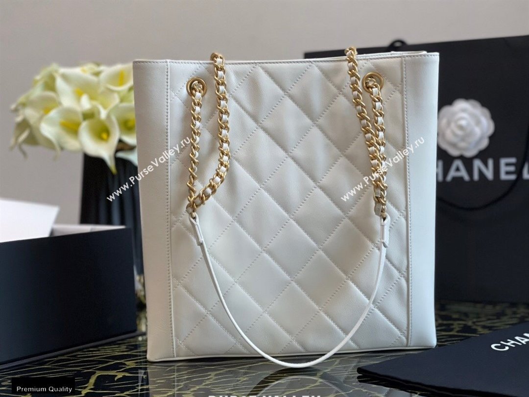 Chanel Calfskin Small Shopping Bag AS2295 White 2021 (jiyuan-21022039)
