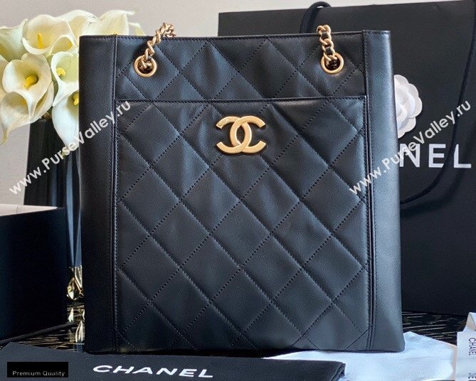 Chanel Calfskin Small Shopping Bag AS2295 Black 2021 (jiyuan-21022038)