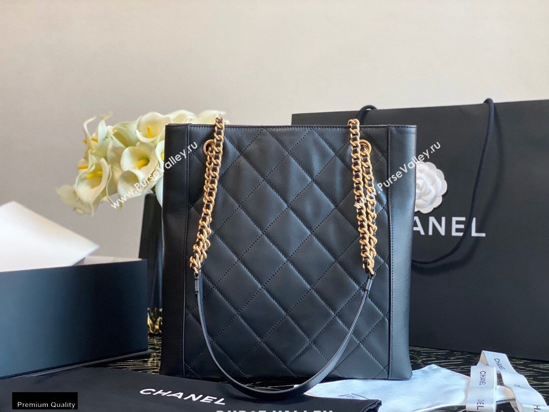 Chanel Calfskin Small Shopping Bag AS2295 Black 2021 (jiyuan-21022038)