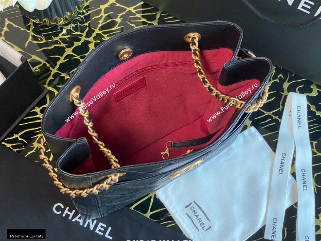 Chanel Calfskin Small Shopping Bag AS2295 Black 2021 (jiyuan-21022038)