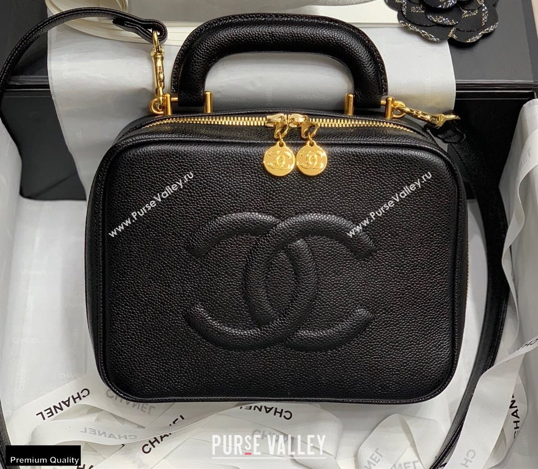 Chanel Grained Calfskin Vintage Vanity Case Bag Black 2021 (jiyuan-21022040)