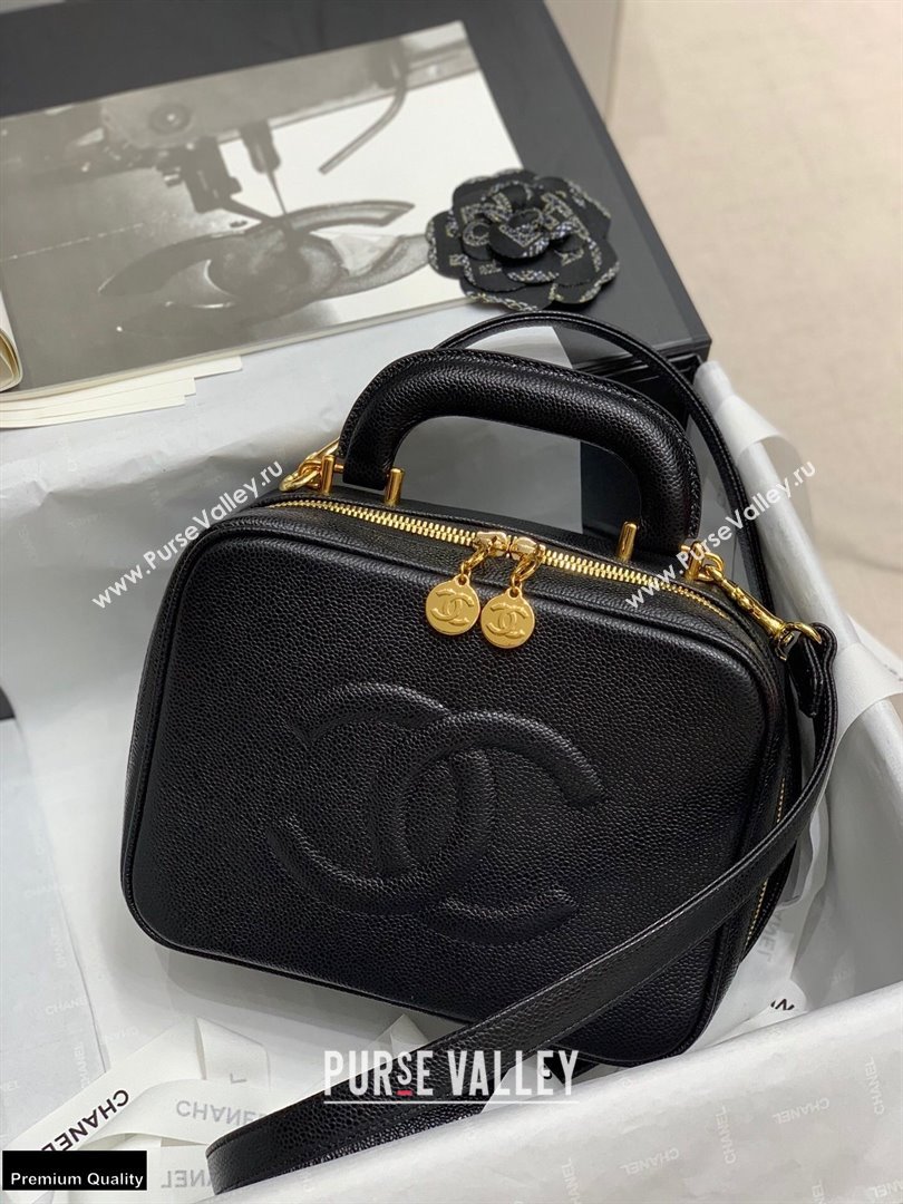 Chanel Grained Calfskin Vintage Vanity Case Bag Black 2021 (jiyuan-21022040)