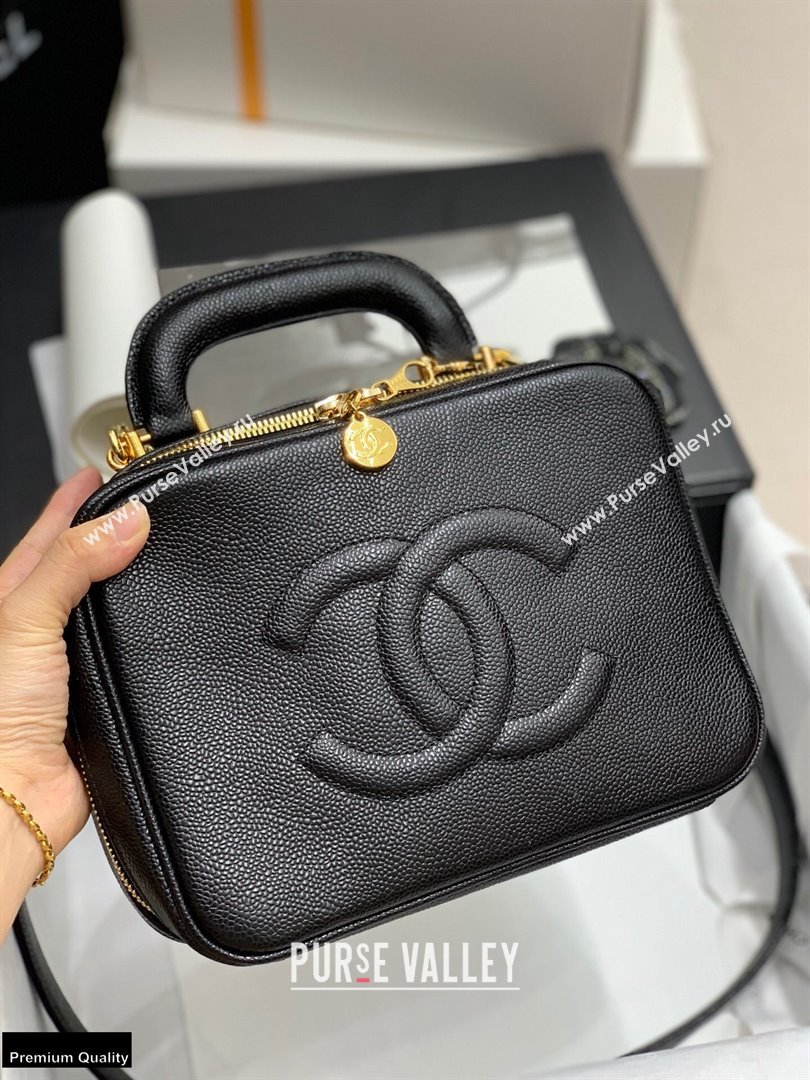 Chanel Grained Calfskin Vintage Vanity Case Bag Black 2021 (jiyuan-21022040)