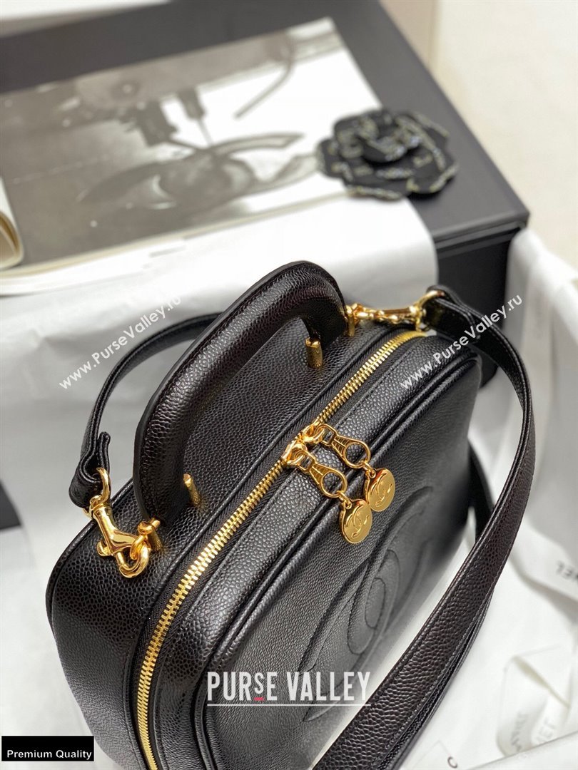 Chanel Grained Calfskin Vintage Vanity Case Bag Black 2021 (jiyuan-21022040)