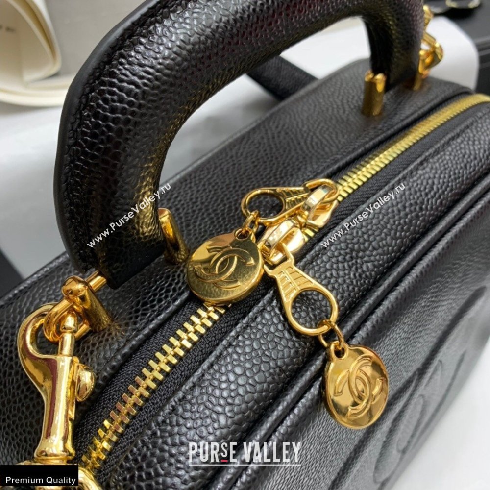 Chanel Grained Calfskin Vintage Vanity Case Bag Black 2021 (jiyuan-21022040)