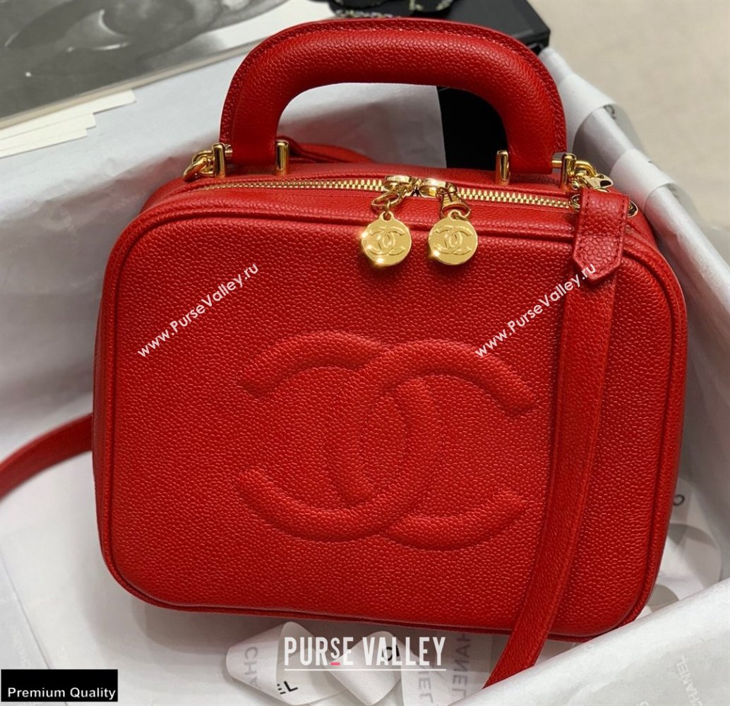 Chanel Grained Calfskin Vintage Vanity Case Bag Red 2021 (jiyuan-21022041)