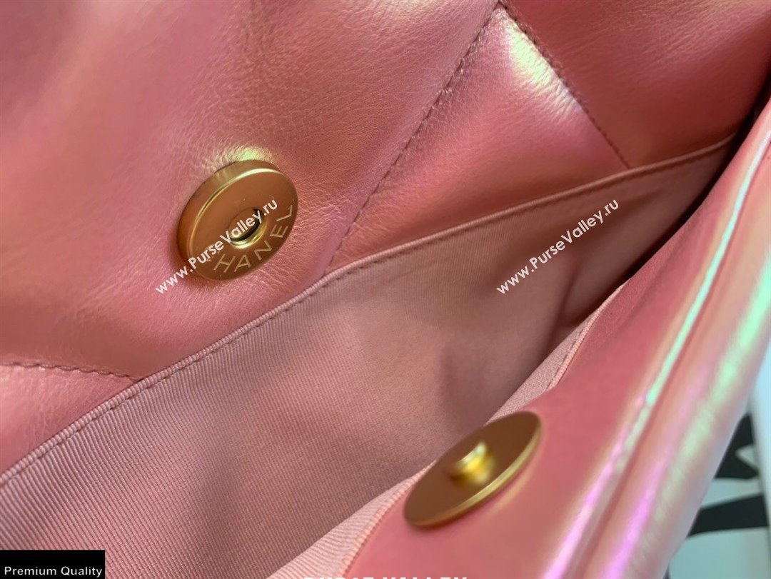 Chanel 19 Maxi Flap Bag AS1162 Iridescent Calfskin Pink 2021 (jiyuan-21022025)