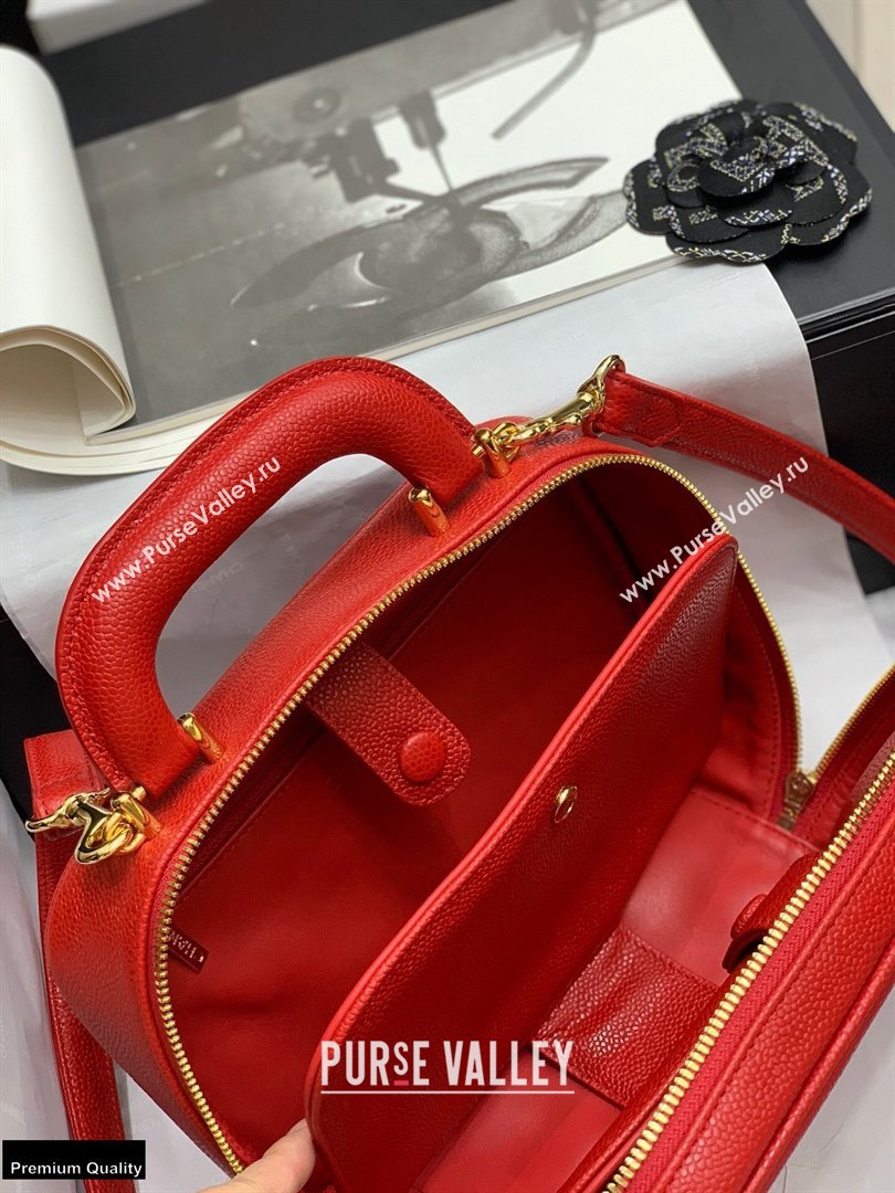 Chanel Grained Calfskin Vintage Vanity Case Bag Red 2021 (jiyuan-21022041)