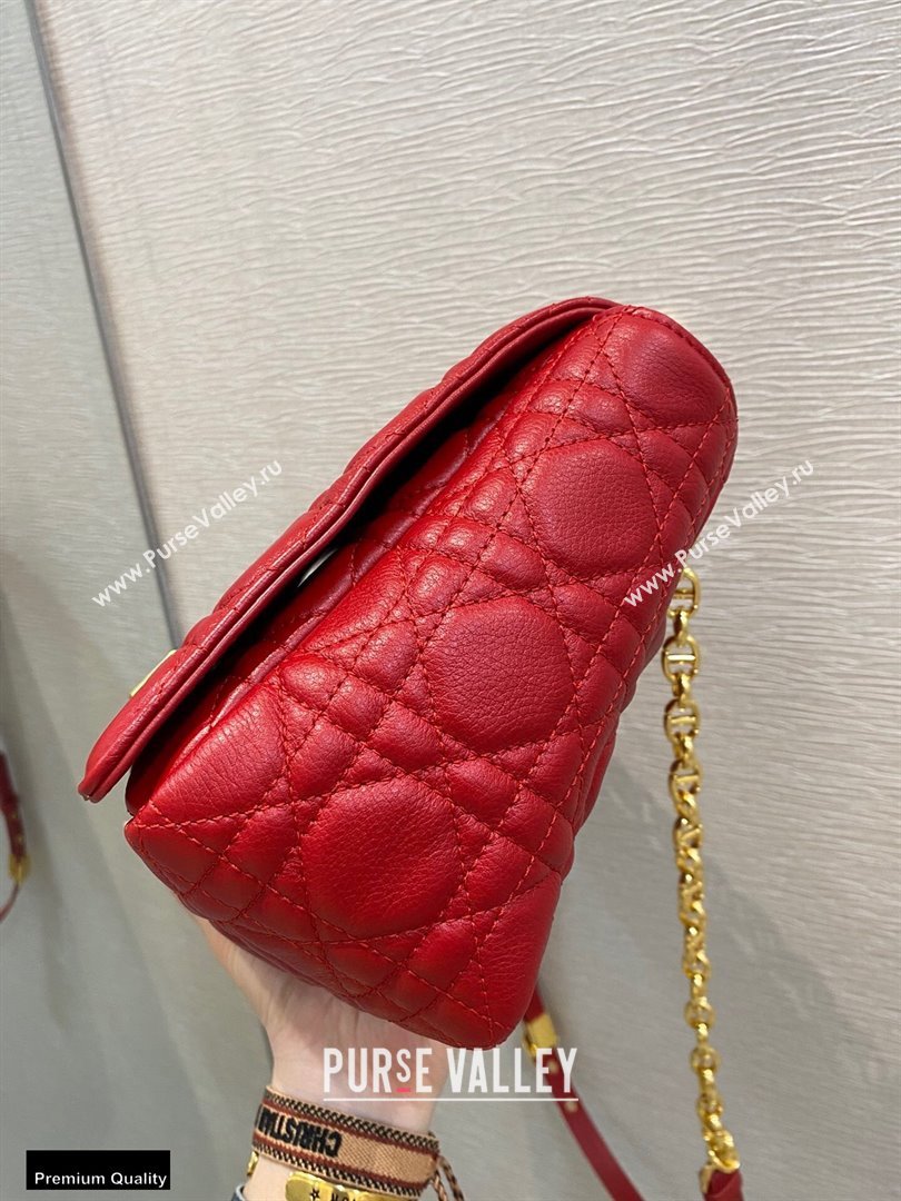 Dior Large Caro Bag in Soft Cannage Calfskin Red 2021 (vivi-21022016)