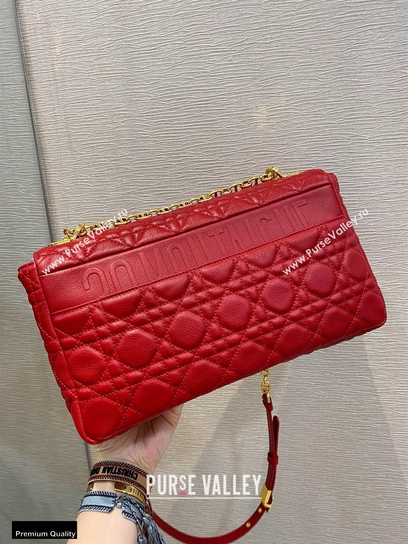 Dior Large Caro Bag in Soft Cannage Calfskin Red 2021 (vivi-21022016)