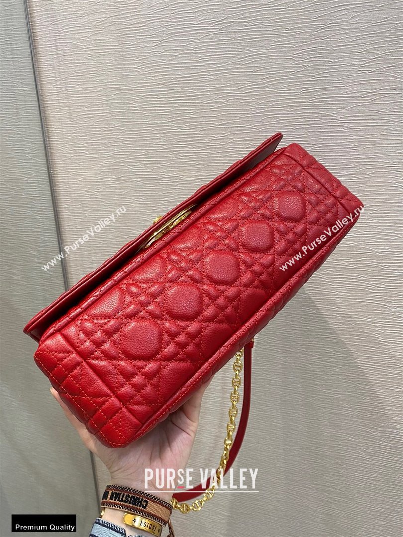 Dior Large Caro Bag in Soft Cannage Calfskin Red 2021 (vivi-21022016)