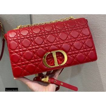 Dior Large Caro Bag in Soft Cannage Calfskin Red 2021 (vivi-21022016)