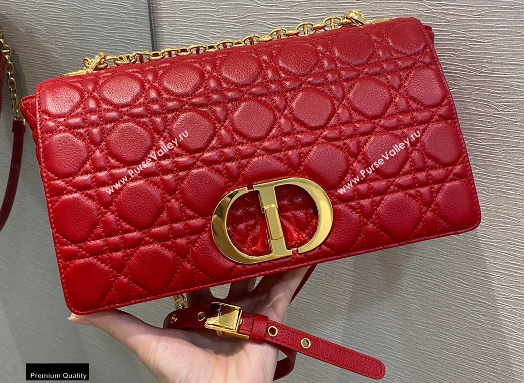 Dior Large Caro Bag in Soft Cannage Calfskin Red 2021 (vivi-21022016)