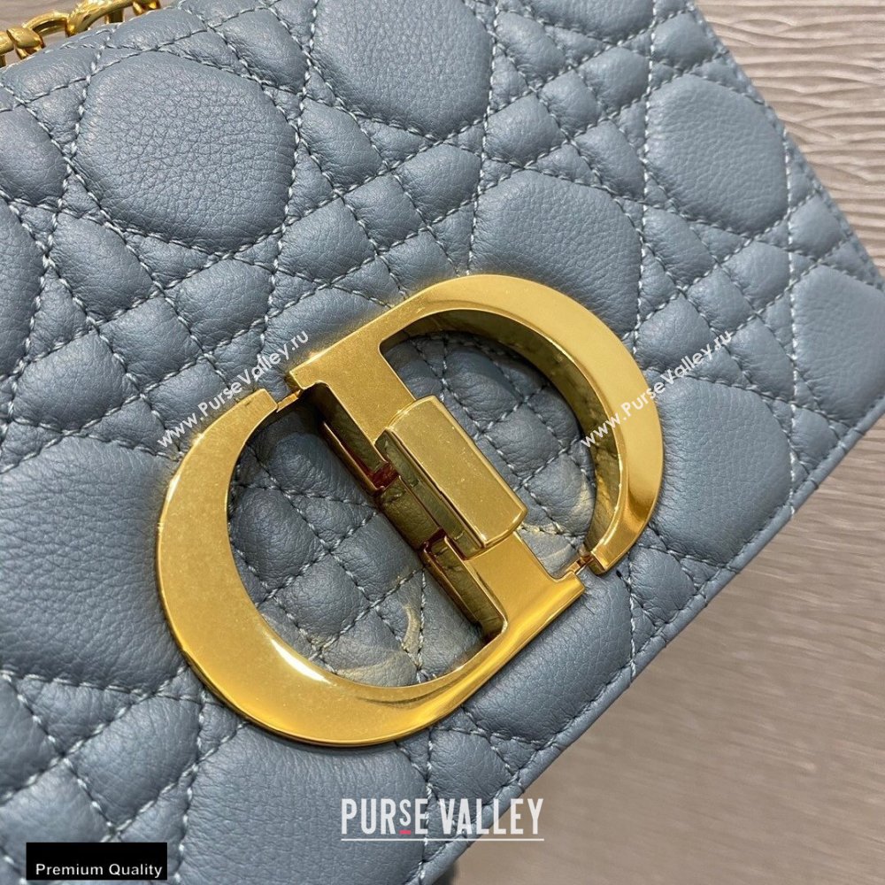 Dior Small Caro Bag in Soft Cannage Calfskin Cloud Blue 2021 (vivi-21022013)