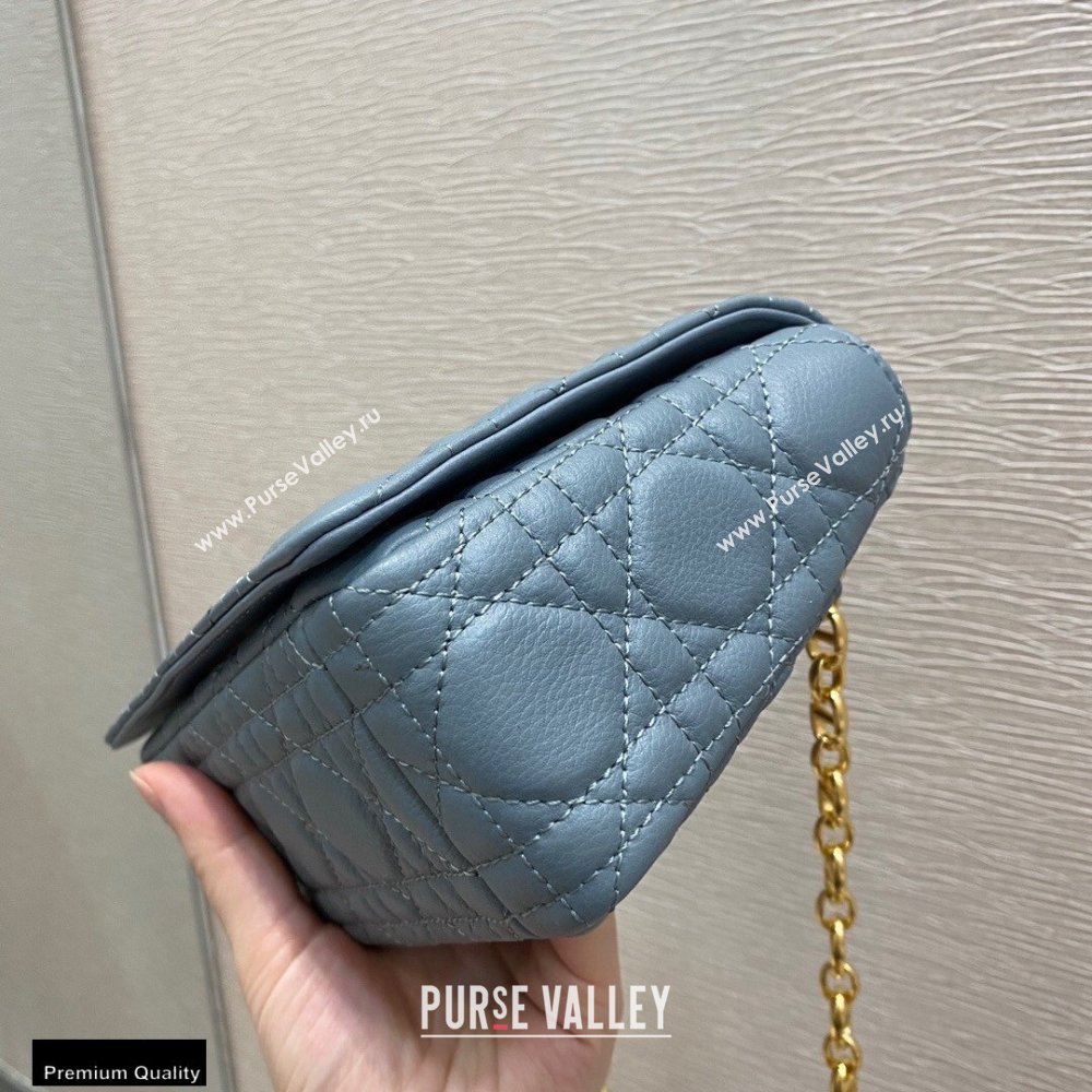 Dior Small Caro Bag in Soft Cannage Calfskin Cloud Blue 2021 (vivi-21022013)