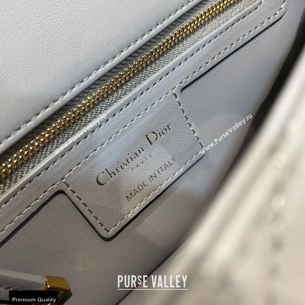 Dior Small Caro Bag in Soft Cannage Calfskin Cloud Blue 2021 (vivi-21022013)