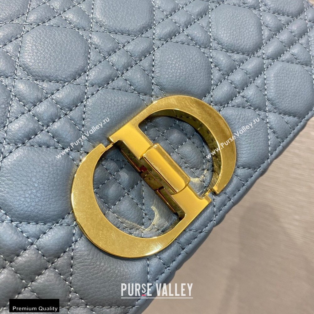 Dior Large Caro Bag in Soft Cannage Calfskin Cloud Blue 2021 (vivi-21022017)