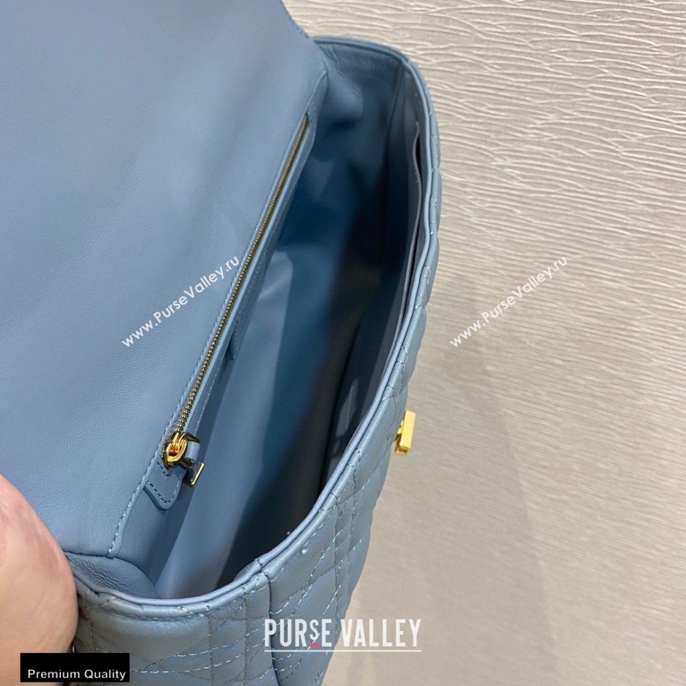 Dior Large Caro Bag in Soft Cannage Calfskin Cloud Blue 2021 (vivi-21022017)