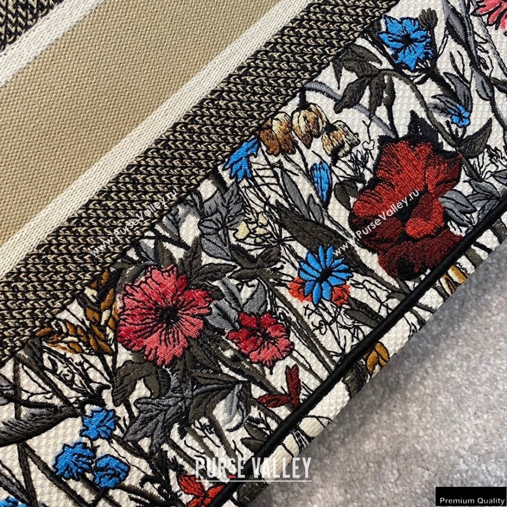 Dior Small Book Tote Bag in Multicolor Mille Fleurs Embroidery 2021 (vivi-21022003)