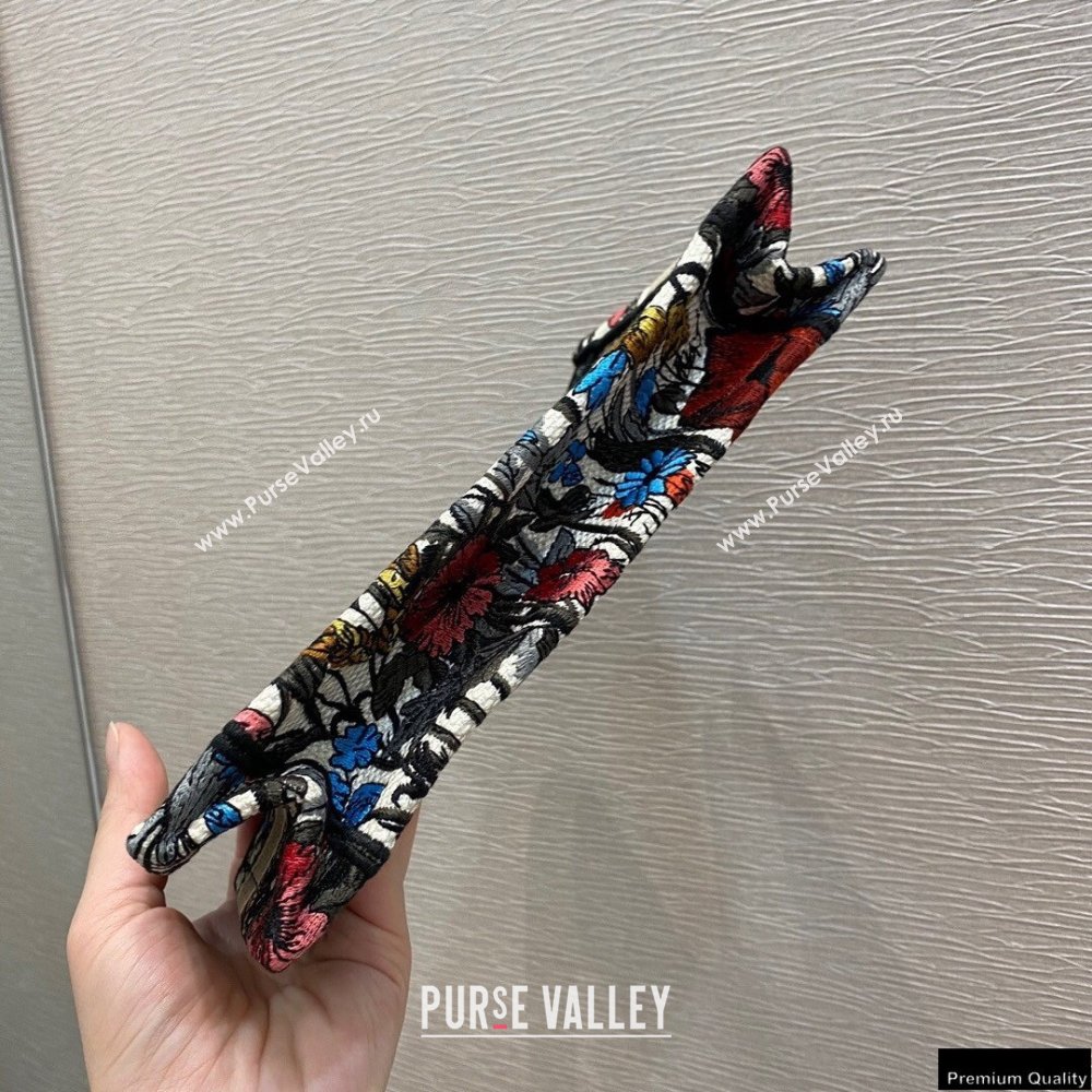 Dior Mini Book Tote Bag in Multicolor Mille Fleurs Embroidery 2021 (vivi-21022004)