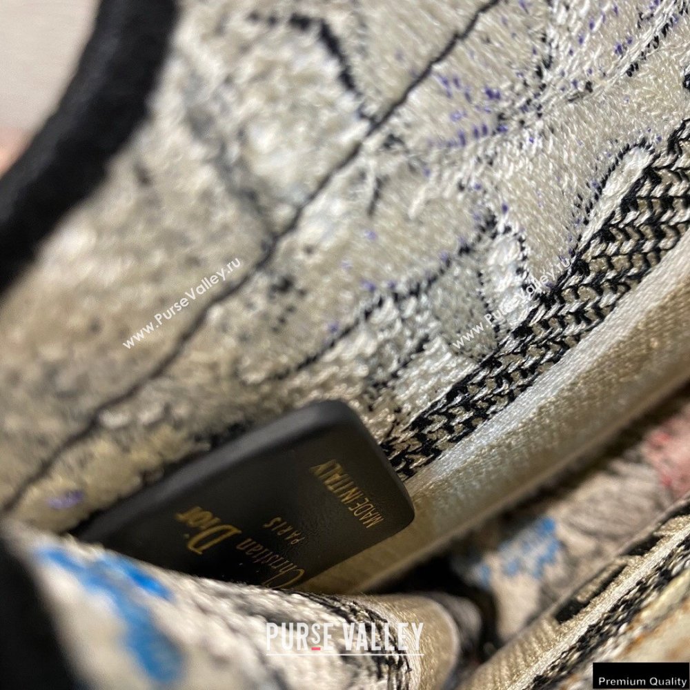 Dior Mini Book Tote Bag in Multicolor Mille Fleurs Embroidery 2021 (vivi-21022004)