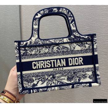 Dior Mini Book Tote Bag in Blue Toile de Jouy Embroidery 2021 (vivi-21022005)